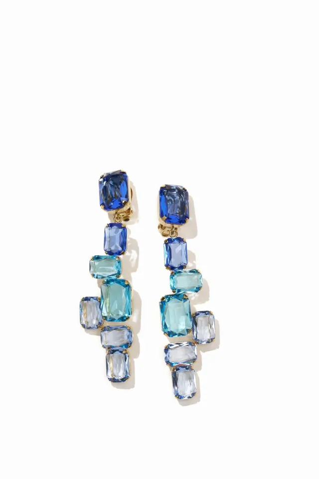 Philippe Ferrandis Baléares boucles d'oreilles clips longues dorées
