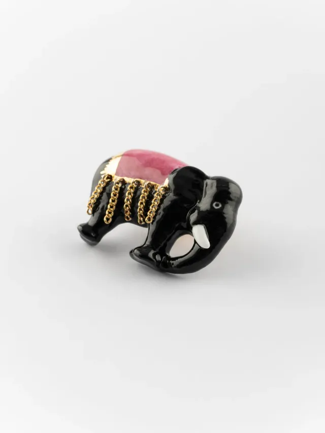 Nach Bijoux Éléphant d'Asie pin's porcelaine 30mm