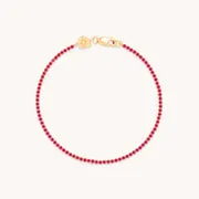 Astrid & Miyu Green Tennis bracelet doré pierres vertes