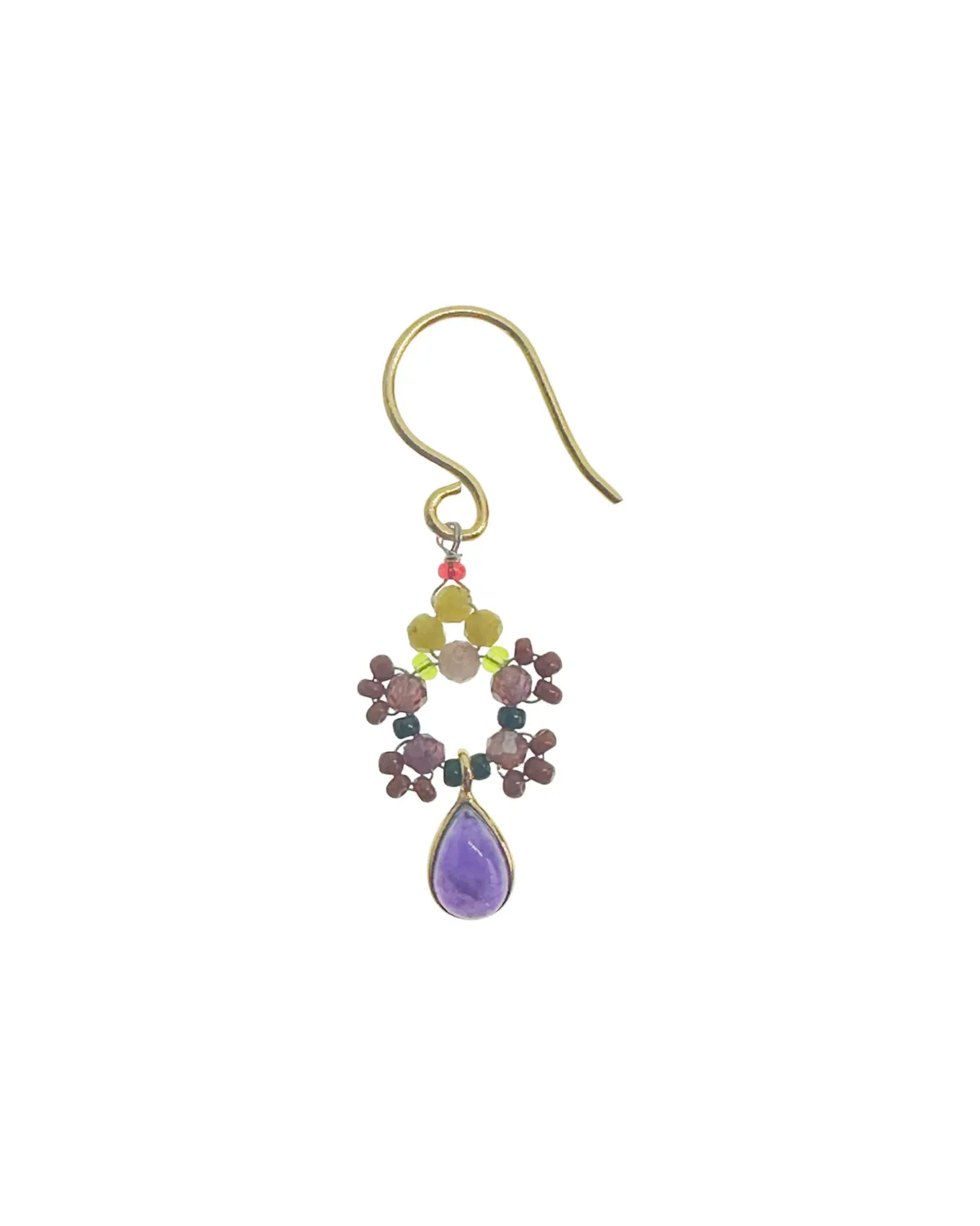 Le Fourbi de Capucine Z13 boucles d'oreilles laiton doré améthyste