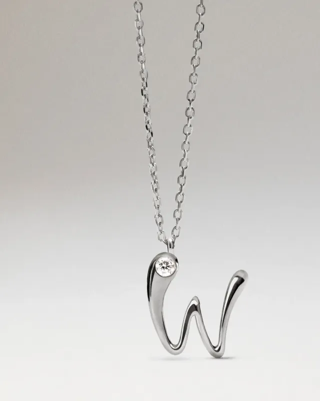 PDPAOLA Initiale W collier pendentif argent