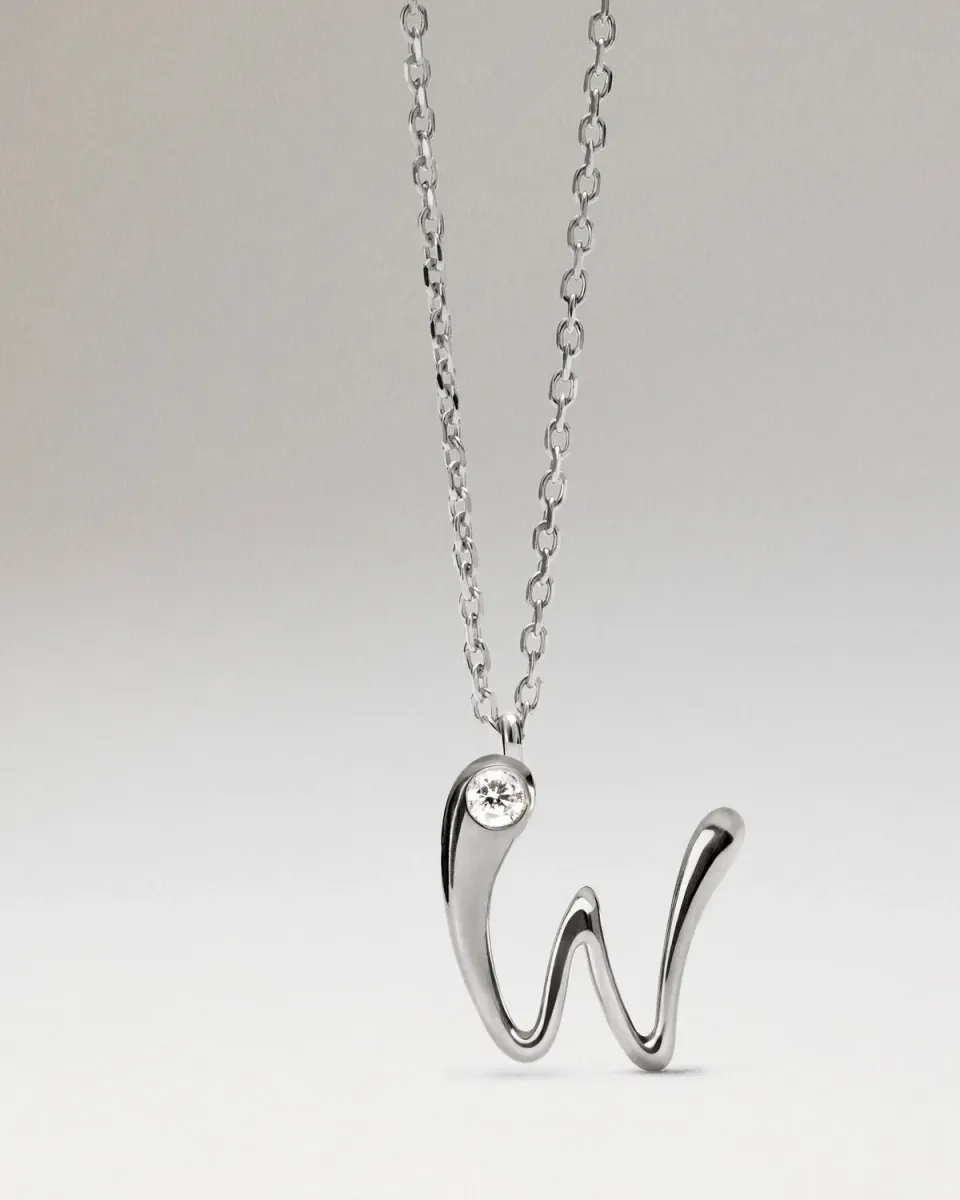 PDPAOLA Initiale W collier pendentif argent