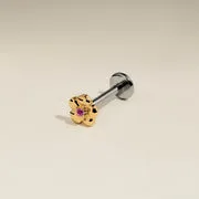 Astrid & Miyu Hibiscus clou piercing titane doré