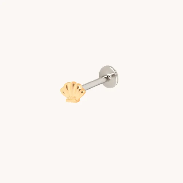 Astrid & Miyu Shell piercing coquillage titane doré