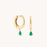 Astrid & Miyu Emerald Pear Piercing Stud piercing or massif émeraude