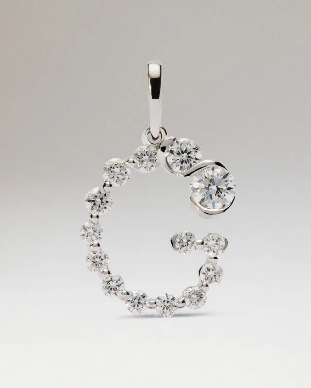 PDPAOLA Initiale G pendentif diamants or blanc