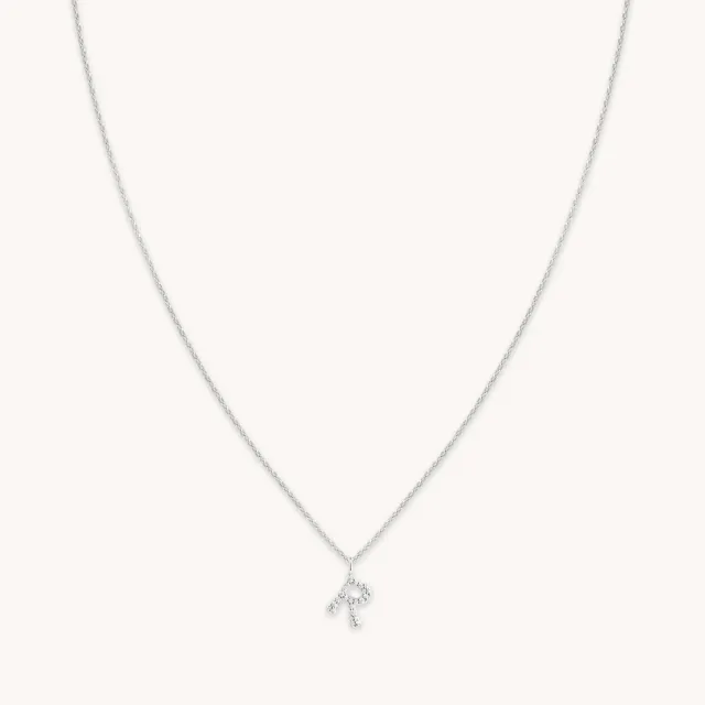 Astrid & Miyu Initial Pavé collier R argent pavé