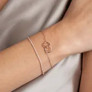 Astrid & Miyu Tennis bracelet rivière or rose zircon