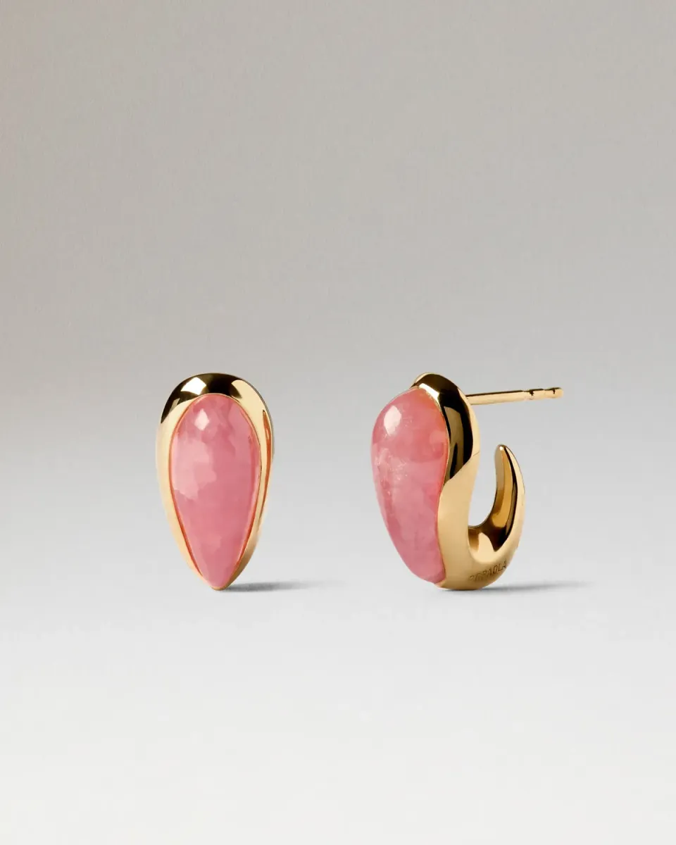 PDPAOLA Luna boucles d'oreilles rhodochrosite rose