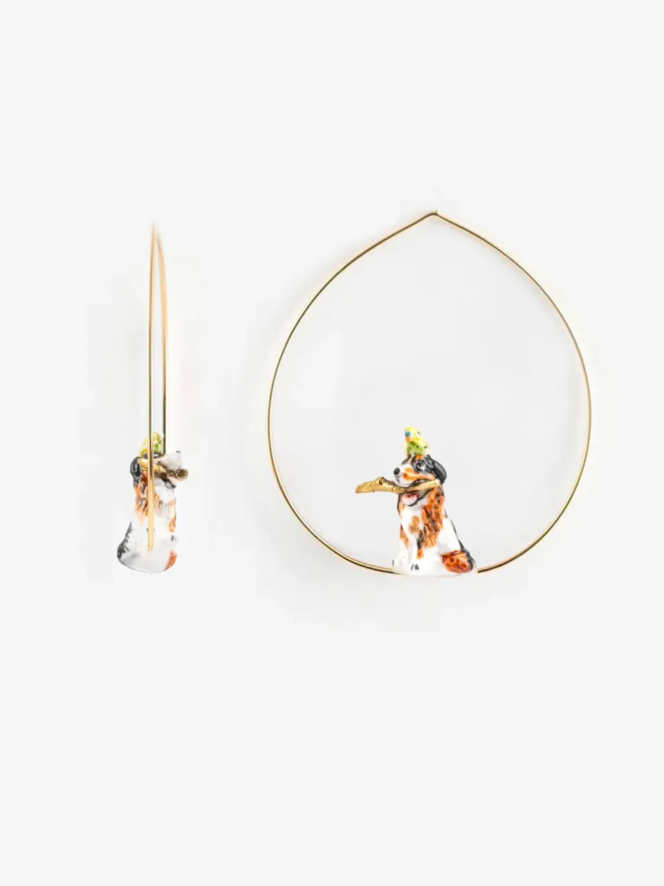 Nach Bijoux Berger Australien boucles d'oreilles créoles porcelaine