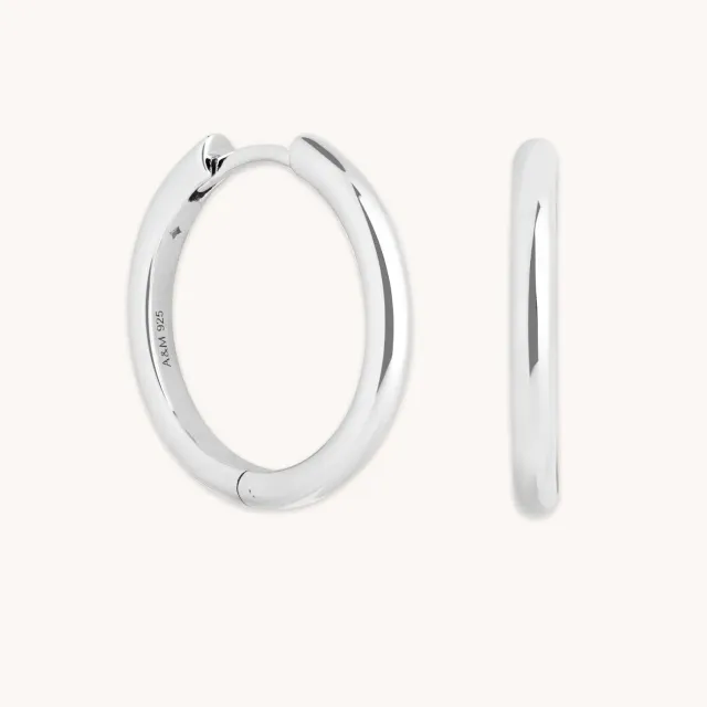 Astrid & Miyu Essential Medium Hoops créoles argent