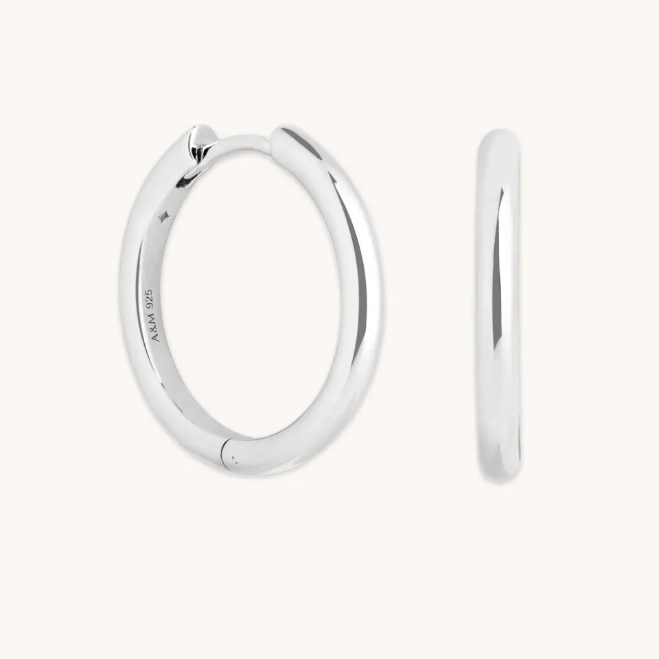 Astrid & Miyu Essential Medium Hoops créoles argent