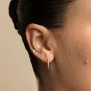 Astrid & Miyu Diamond Double Gem piercing or blanc massif