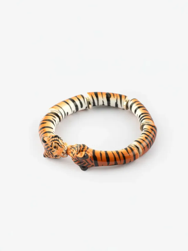 Nach Bijoux bisou tigre bracelet élastique porcelaine