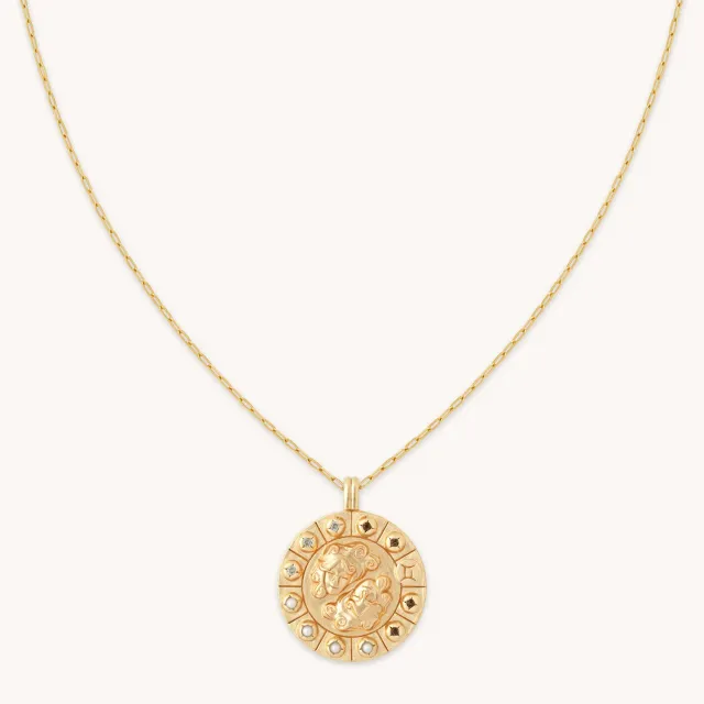 Astrid & Miyu Gemini Bold Zodiac collier pendentif doré