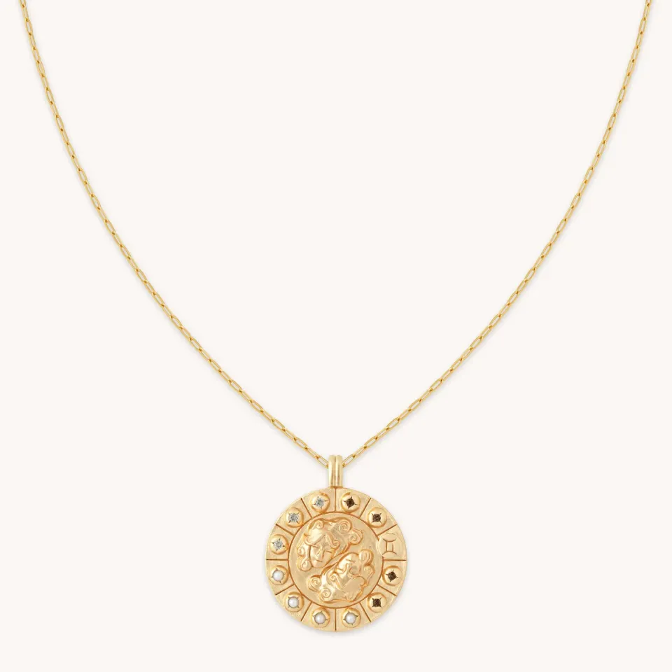 Astrid & Miyu Gemini Bold Zodiac collier pendentif doré