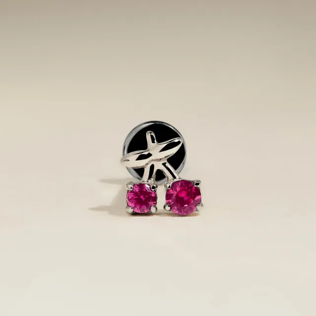 Astrid & Miyu Cherry piercing titane platine