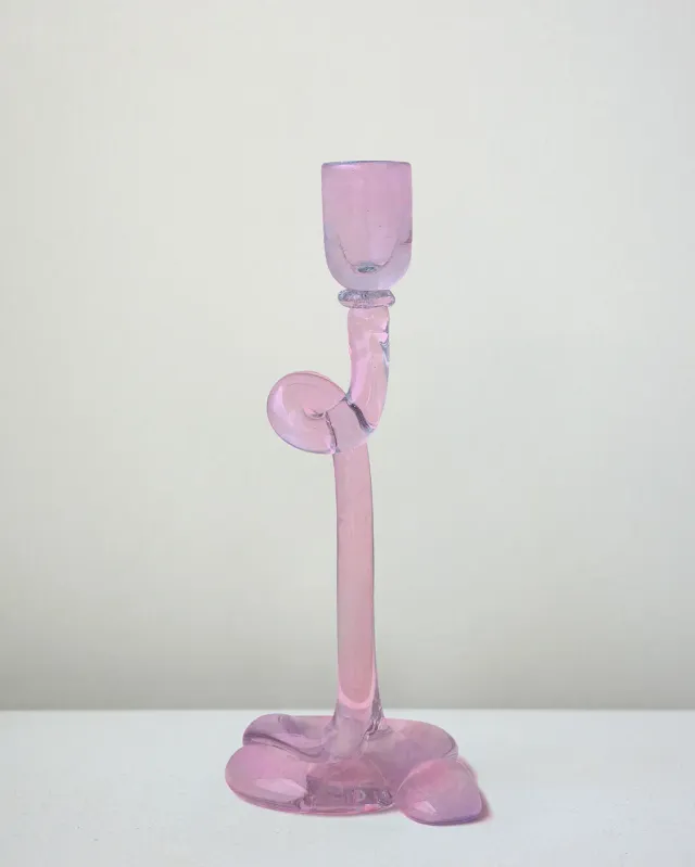 Completedworks Thaw bougeoir verre recyclé rose