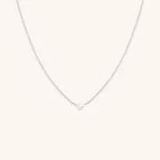 Astrid & Miyu Heart Bezel collier tennis argenté cœur