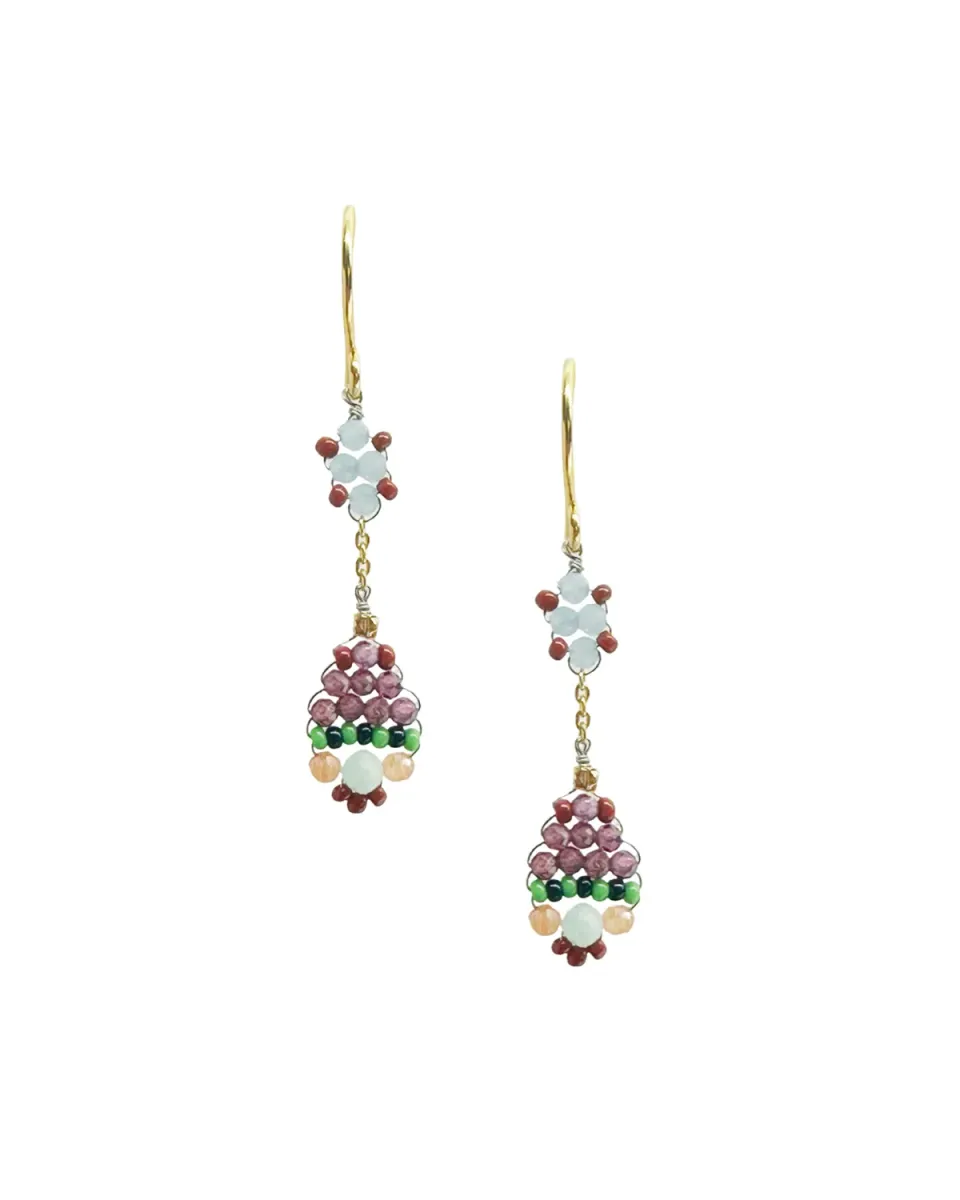 Le Fourbi de Capucine Z17 boucles d’oreilles amazonite grenat