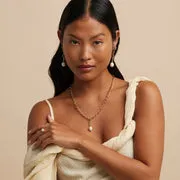 Astrid & Miyu Infinite Pearl collier lariat perle doré