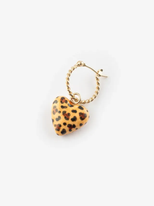 Nach Bijoux cœur léopard mini créole à l’unité