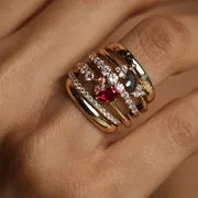 Astrid & Miyu Diamond Eternity bague or massif diamants