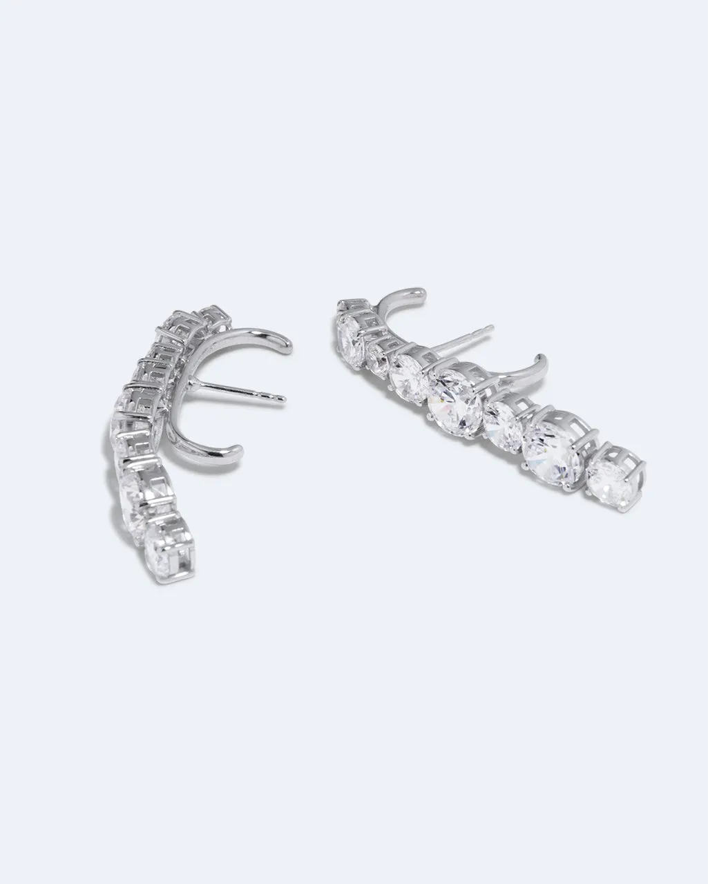 Completedworks Inflection ear climbers zirconia argent