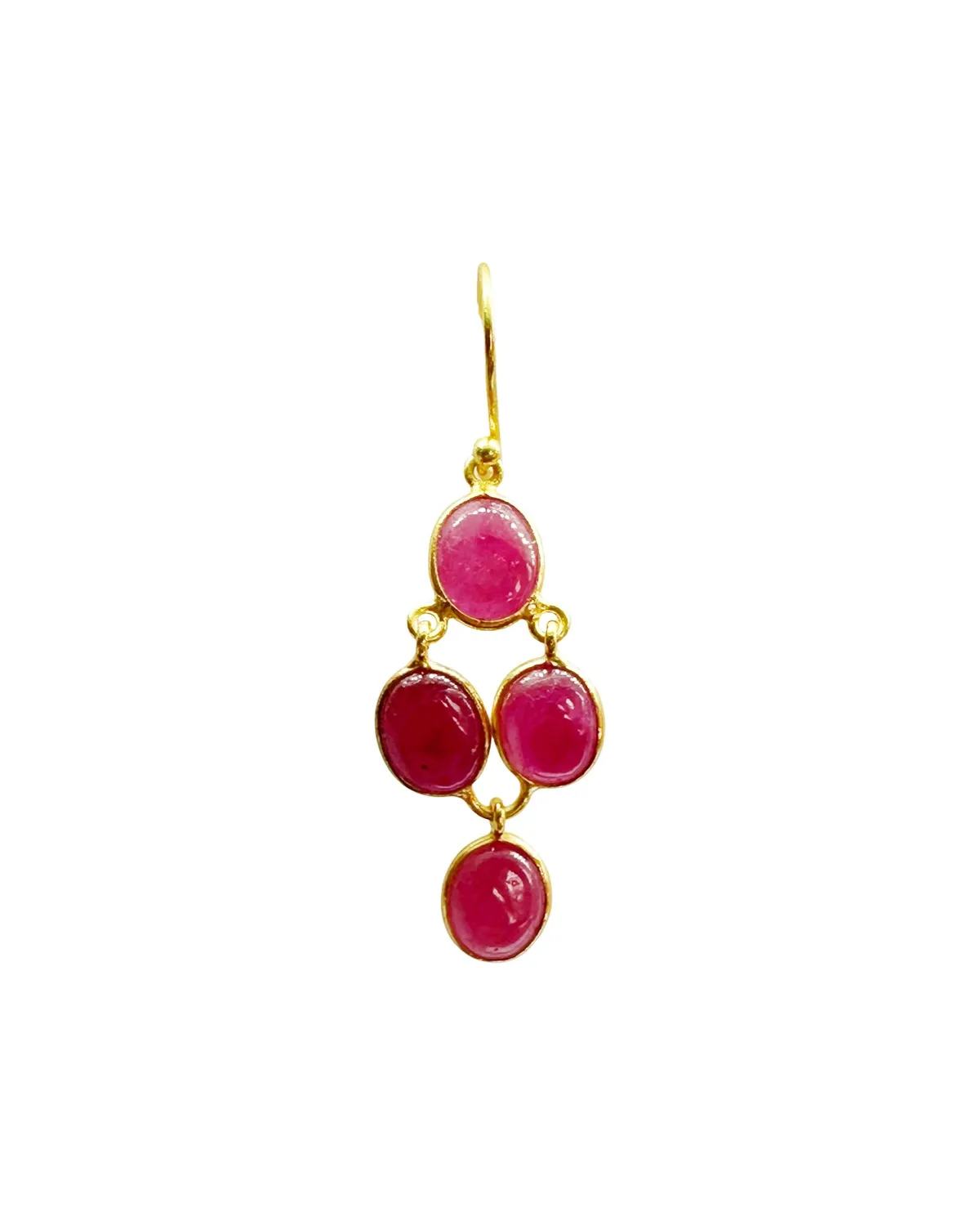 Le Fourbi de Capucine G32 boucles d’oreilles argent doré rubis
