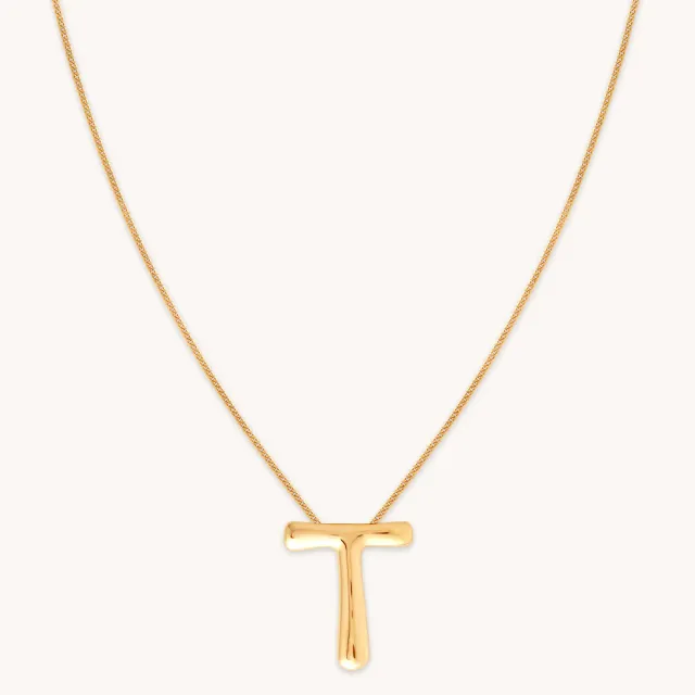 Astrid & Miyu T Initial Bold collier initiale T plaqué or