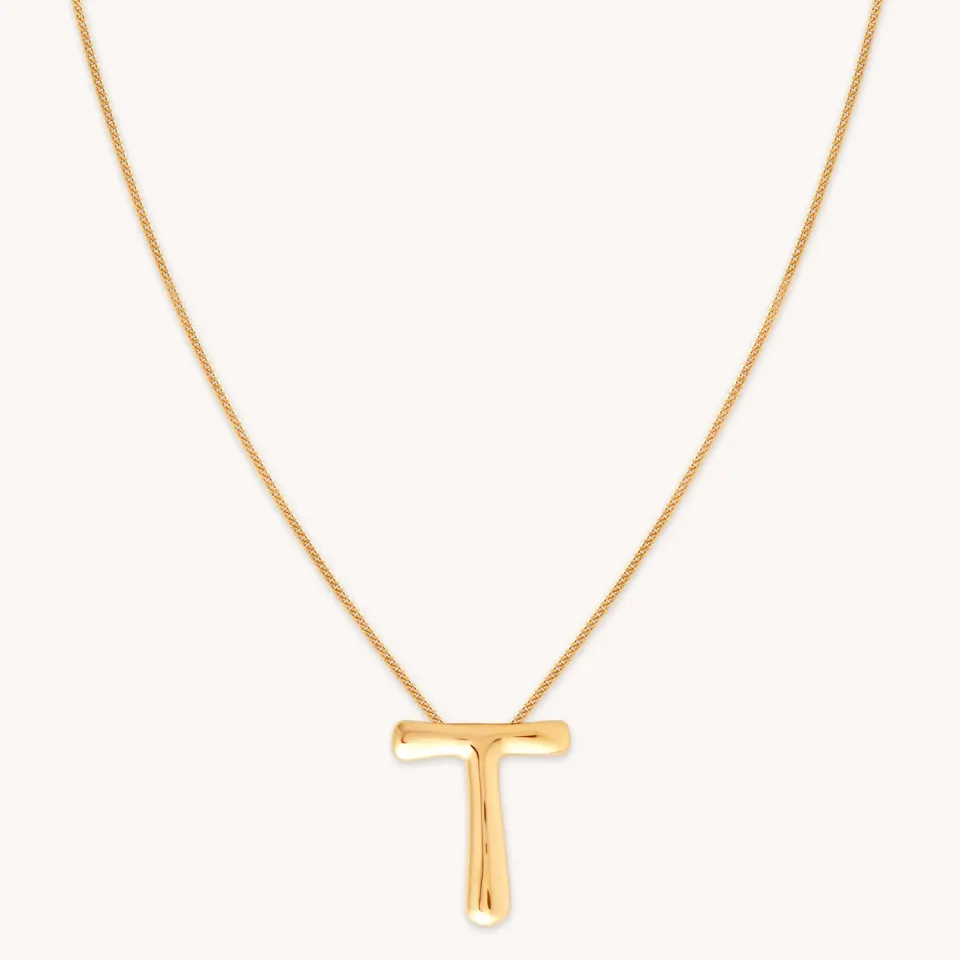Astrid & Miyu T Initial Bold collier initiale T plaqué or