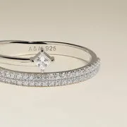 Astrid & Miyu Illusion bague argent pavé cristal