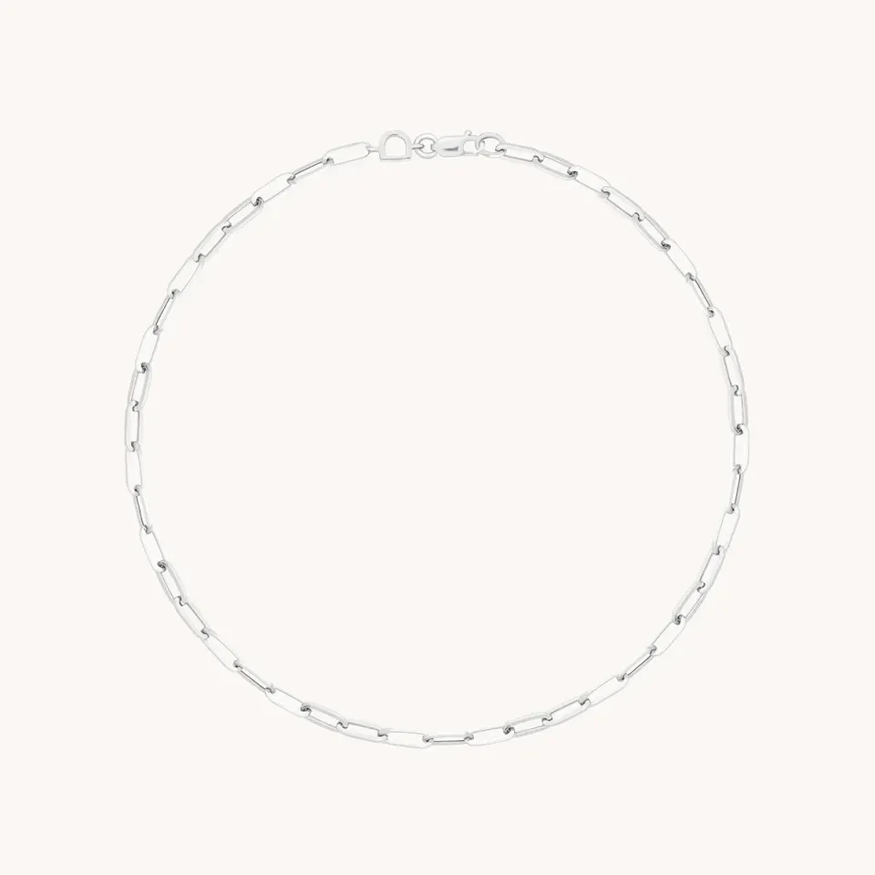 Astrid & Miyu Piccadilly Chain bracelet cheville or blanc