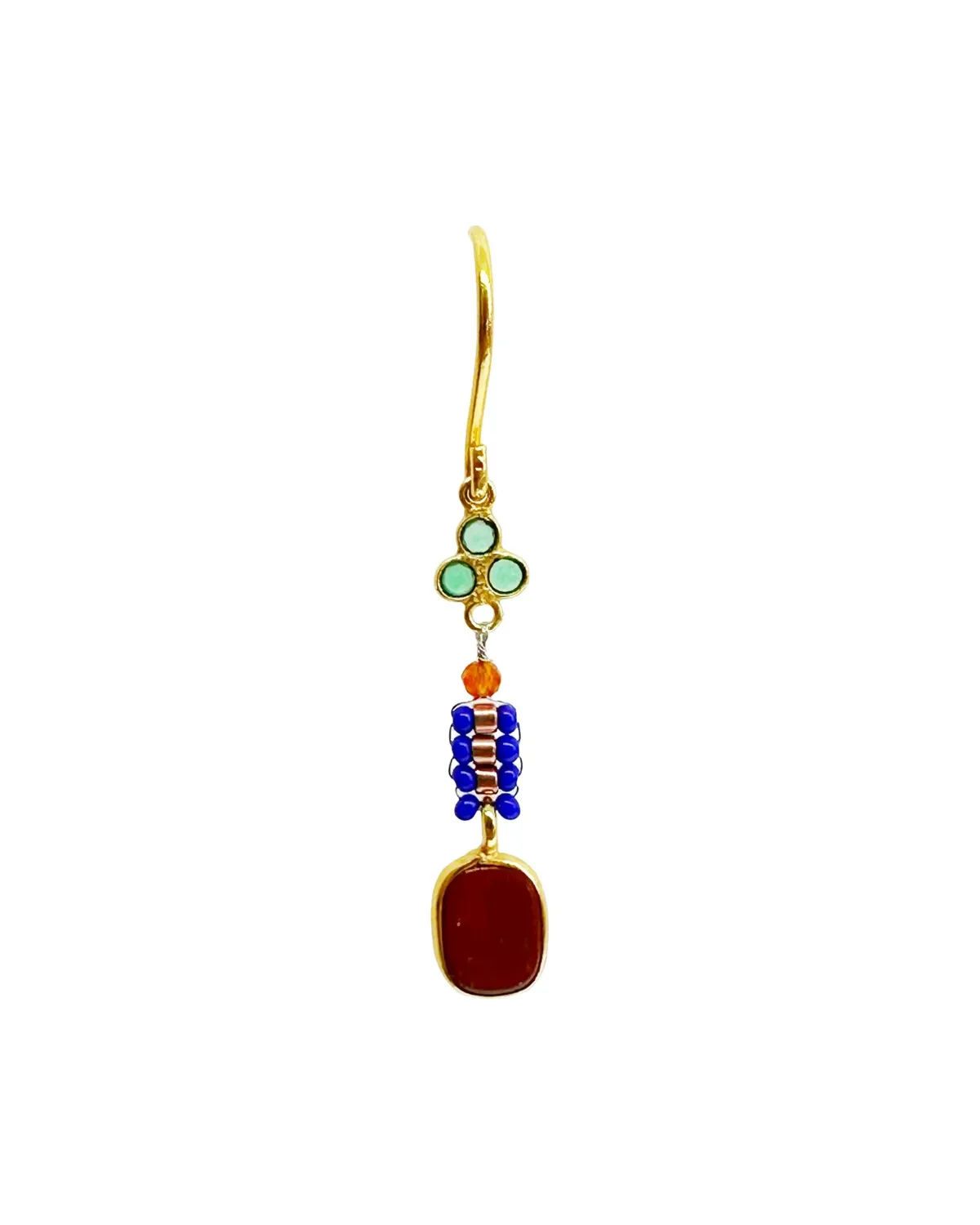 Le Fourbi de Capucine N39 boucles laiton doré onyx vert