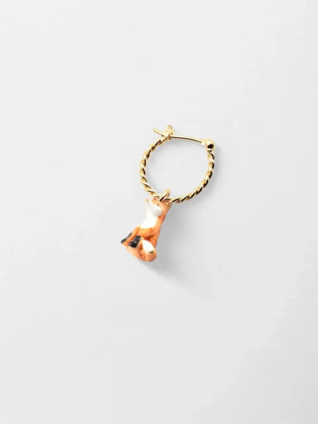 Nach Bijoux Mini créole renard boucle d'oreille porcelaine à l'unité