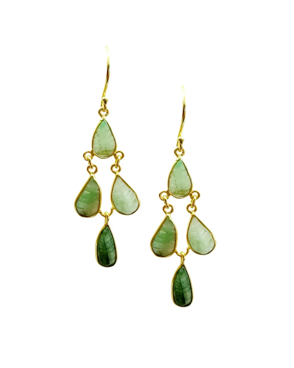Le Fourbi de Capucine G18 boucles d'oreilles émeraude