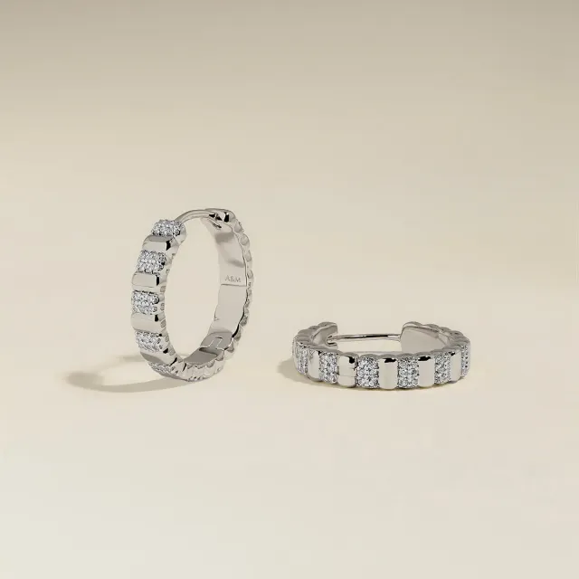 Astrid & Miyu Crystal Ridged créoles argent strass