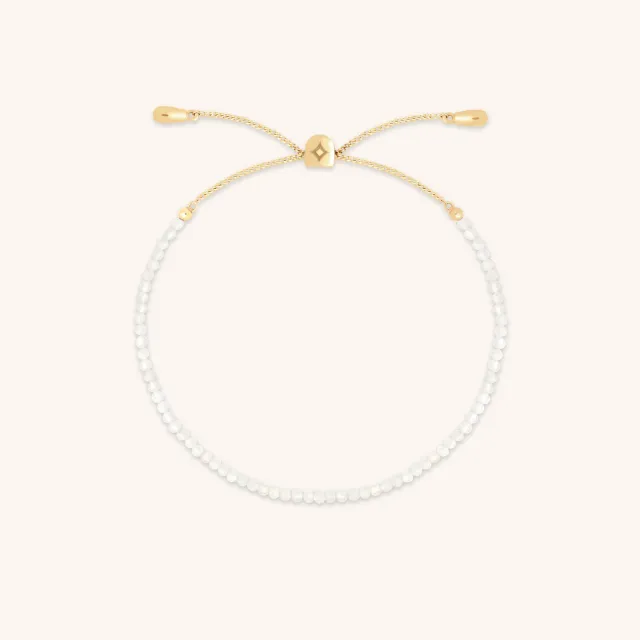 Astrid & Miyu Moonstone June bracelet perles or massif