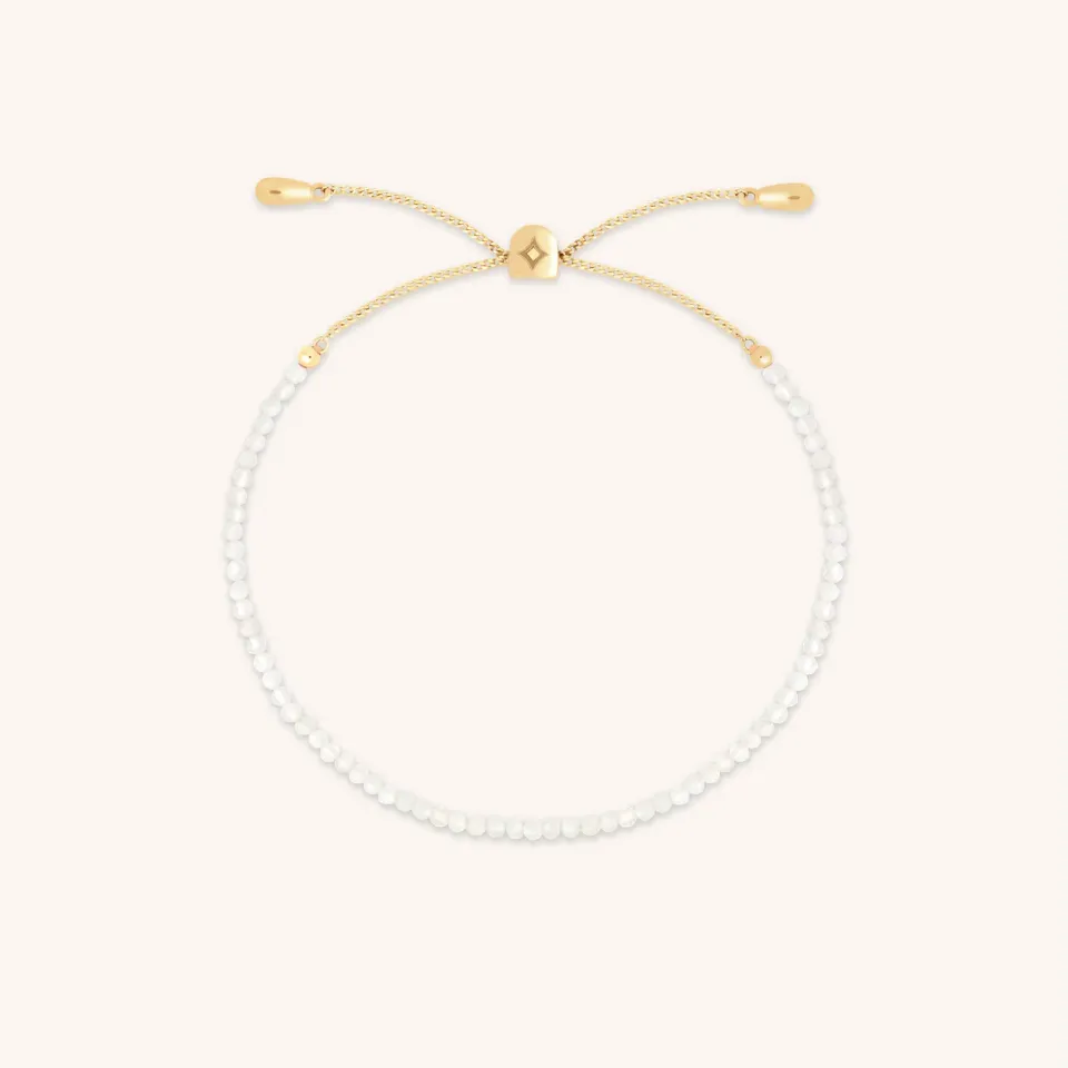 Astrid & Miyu Moonstone June bracelet perles or massif