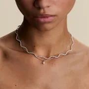 Astrid & Miyu Scalloped Tennis Chain collier argent