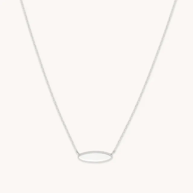 Astrid & Miyu ID Pendant collier plaque or blanc massif