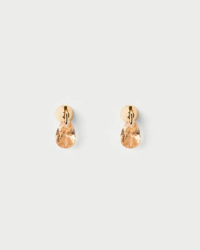 PDPAOLA Peach Lily mono boucle zirconia pêche