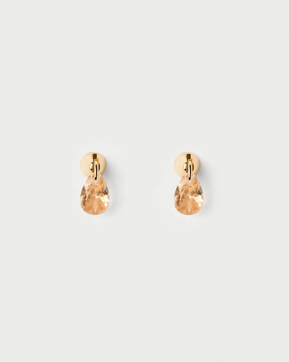 PDPAOLA Peach Lily mono boucle zirconia pêche